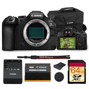 Canon EOS R6 Mark III Mirrorless Camera | 32.5MP, Full-Frame, DIGIC X, 4K, 40fps Burst, Dual Pixel CMOS AF II | Bundle with 64GB Memory Card