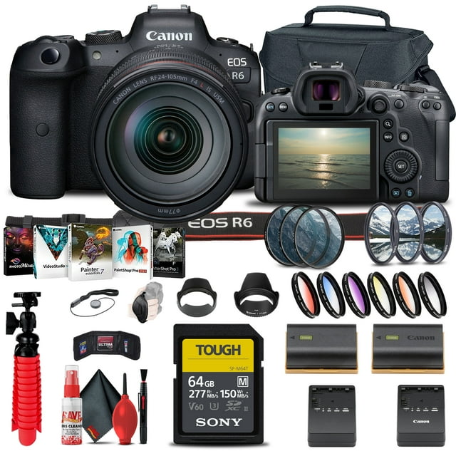 Canon EOS R6 Mirrorless Camera with 24-105mm f/4L Lens (4082C012) + More