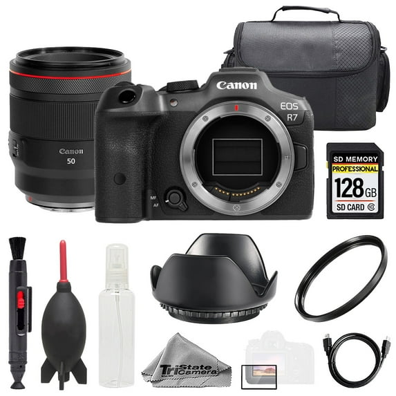 Canon EOS R7 Camera + RF 50mm f/1.2 L USM Lens +128GB+ Bag+ UV Filter- Basic Kit (International Version)