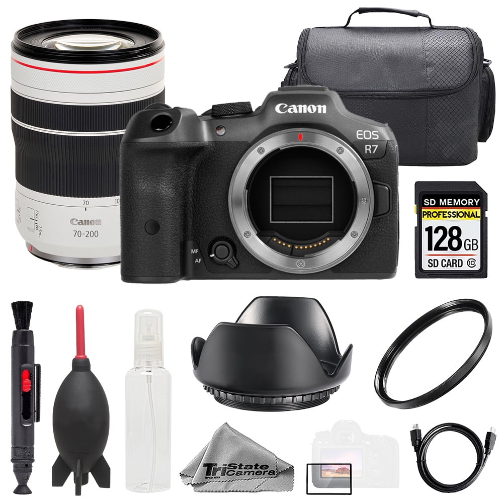 Canon EOS R7 Camera + RF 70-200mm f/4 L IS USM Lens +128GB+ Bag+
