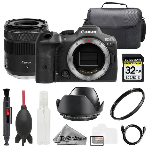 Canon EOS R7 Camera + RF 85mm f/2 Macro IS STM Lens +32GB + Bag+ UV Filter- Basic Kit (International Version)