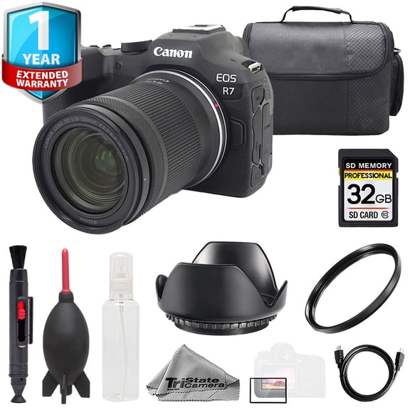 Canon EOS R7 Camera w/ RF-S 18-150mm Lens+1Yr Warranty+32GB- Basic Kit (International Version)