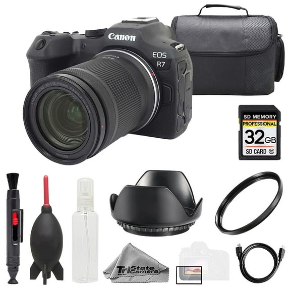 Canon EOS R7 Camera w/ RF-S 18-150mm Lens + 32GB + Bag+ UV Filter- Basic Kit (International Version)