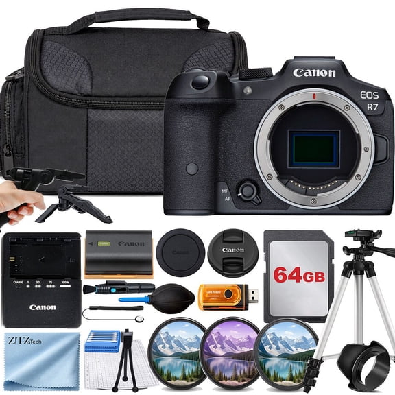 Canon EOS R7 Mirrorless Camera 32.5MP APS-C Sensor, 4K60p Video (International Model)