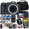 thumbnail image 1 of Canon EOS R7 Mirrorless Camera 5137C002 Canon EF 50mm Lens 0570C002 Canon Mount Adapter Sony 64GB TOUGH SD Card Filter Kit Bag Charger LPE6 Battery Card Reader International Model, 1 of 7