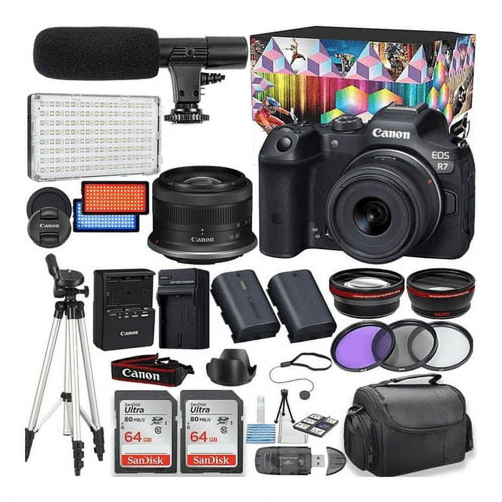 Canon EOS R7 Bundle: Mirrorless Camera, Video Kit, 18-45mm Lens