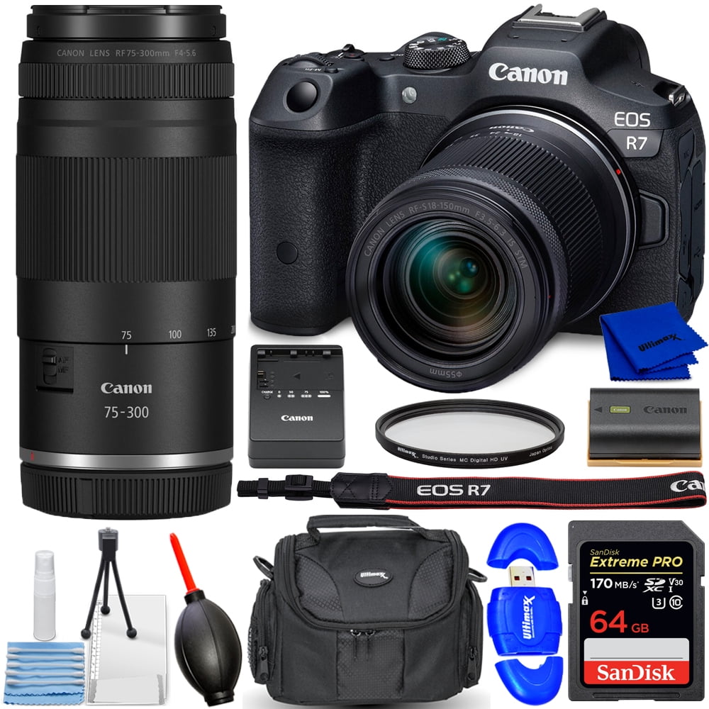 Canon EOS R7 Mirrorless Camera with 18-150mm + RF 75-300mm f/4-5.6