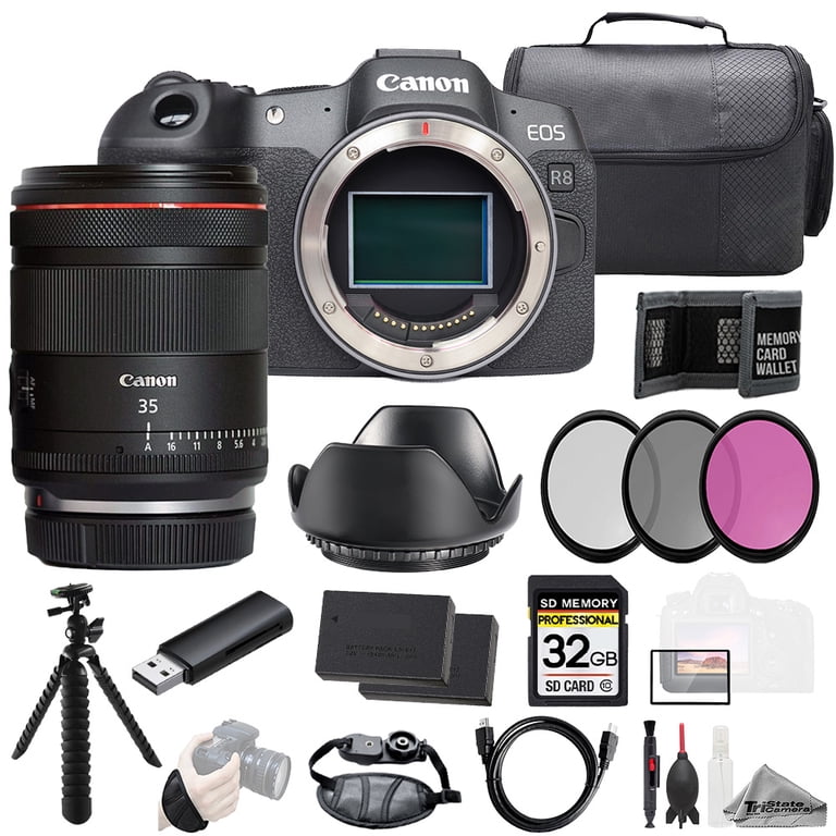 Canon EOS R8 Camera + RF 35mm f/1.4 L VCM Lens +32GB + Ext Bat+ 3