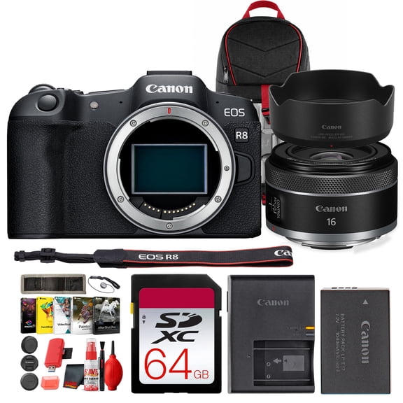 Canon EOS R8 Mirrorless Camera | 24.2MP Full-Frame CMOS Sensor, DIGIC X Processor, 4K60p Video, 40fps Shooting, Dual Pixel CMOS AF II, Cropping Guide Firmware (International Model)
