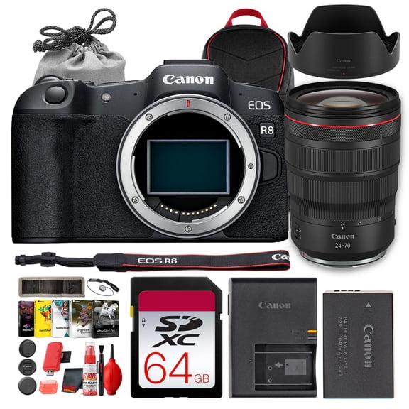 Canon EOS R8 Mirrorless Camera | 24.2MP Full-Frame CMOS Sensor, DIGIC X Processor, 4K60p Video, 40fps Shooting, Dual Pixel CMOS AF II, Cropping Guide Firmware (International Model)