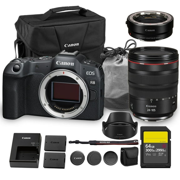 Canon EOS R8 Mirrorless Camera  24.2MP Full-Frame Sensor, 4K60p Video