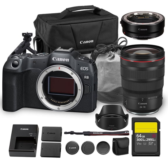 Canon EOS R8 Mirrorless Camera – 24.2MP Full-Frame Sensor, 4K60p Video