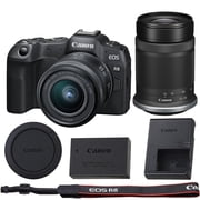 Canon EOS R8 Mirrorless Camera RF 24-50mm f/4.5-6.3 is STM Lens and RF-S 55-210mm f/5-7.1 is STM Lens Kit International Model.