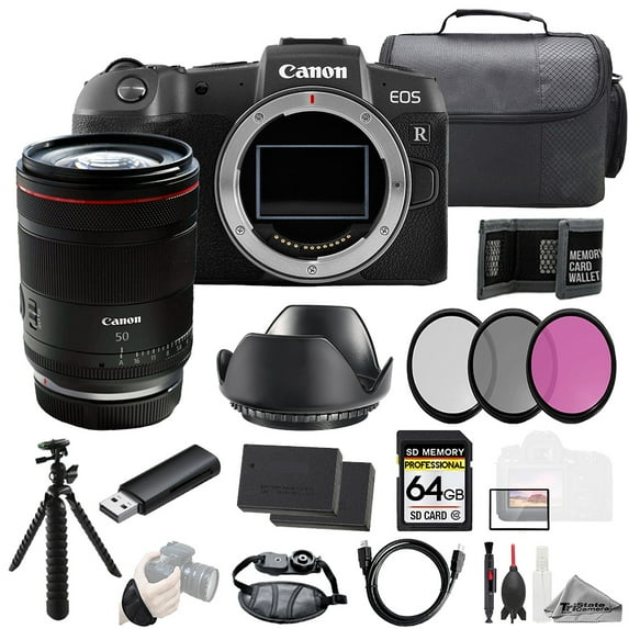 Canon EOS RP Camera + RF 50mm f/1.4 L VCM Lens +64GB + Ext Bat+ 3 PC Filter- Kit (International Version)