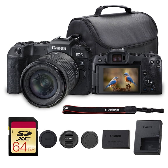 Canon EOS RP Mirrorless Camera with 24-105mm f/4-7.1 Lens | 26.2MP Full-Frame Sensor, Dual Pixel AF & 4K Video | Great for Travel, Portrait, & Everyday Photography (3380C132) + 64GB Card + Canon Bag