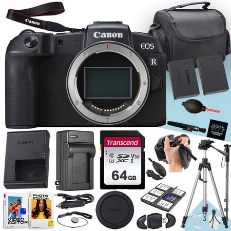 Canon EOS RP Mirrorless Camera (Body Only) + 64 GB Memory + Tripod + Monopod + Extra Battery + More (20pc Bundle) (International Version)