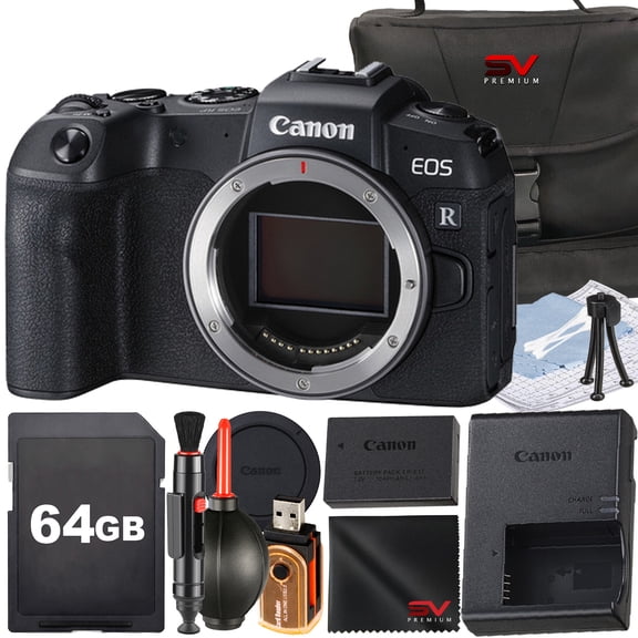 Canon EOS RP Mirrorless Camera (Body Only) with SanDisk 64GB Memory Card + Case + SV Premium Accessory Bundle (International Version)