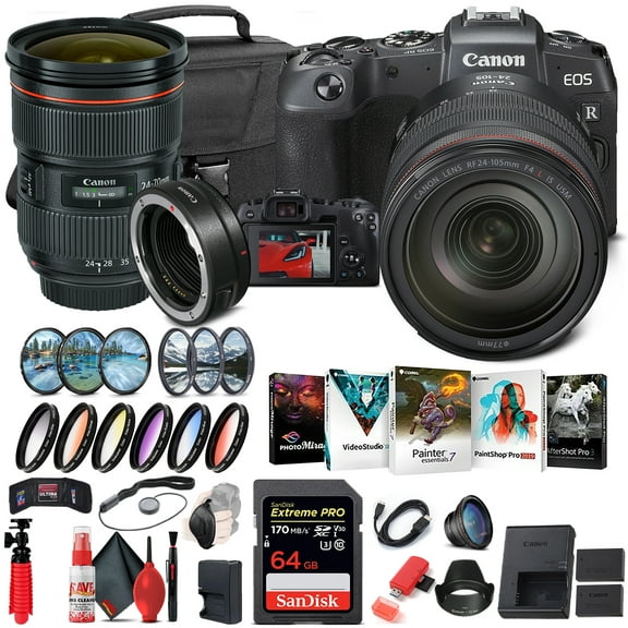 Canon EOS RP Mirrorless Camera with 24-105mm Lens (3380C012) + Canon EF + More (International Version)