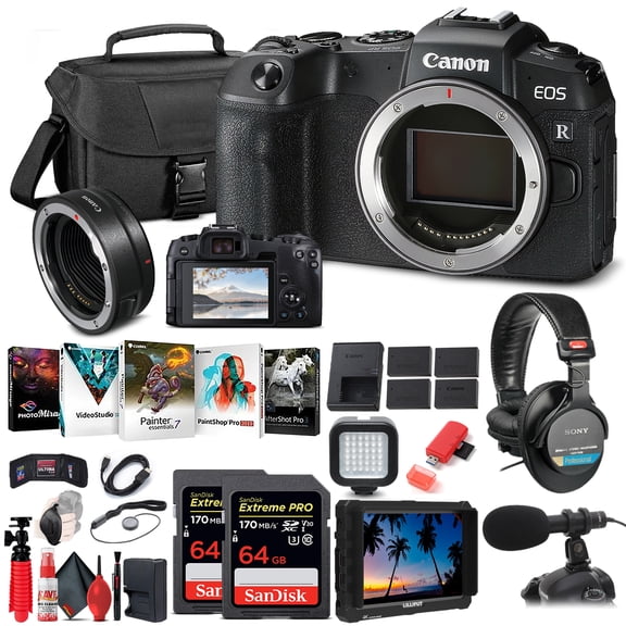 Canon EOS RP Mirrorless Digital Camera (3380C002) + 4K Monitor + More (International Version)