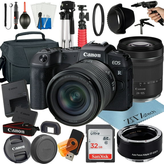 Canon EOS RP Mirrorless Digital Camera with RF 24-105mm STM Lens + Mount Adapter + 32GB SanDisk + ZeeTech Accessory (International Version)