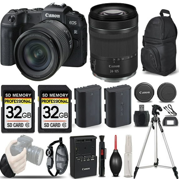 Canon EOS RP Mirrorless SLR 26.2MP Full HD 4K + Canon 24-105mm f/4-7.1 Lens + 2 Of 32GB Memory Card + Backup Battery. All Original Accessories Included - (International Version)
