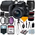 thumbnail image 1 of Canon EOS Rebel 250D Camera with 18-55mm+COMMANDER Starter Kit+Lens Filters+CASE+64Memory Cards(18PC), 1 of 5