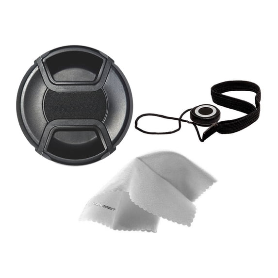Lens Cap Center Pinch (52mm) + Lens Cap Holder Compatible with Canon EOS Rebel SL1