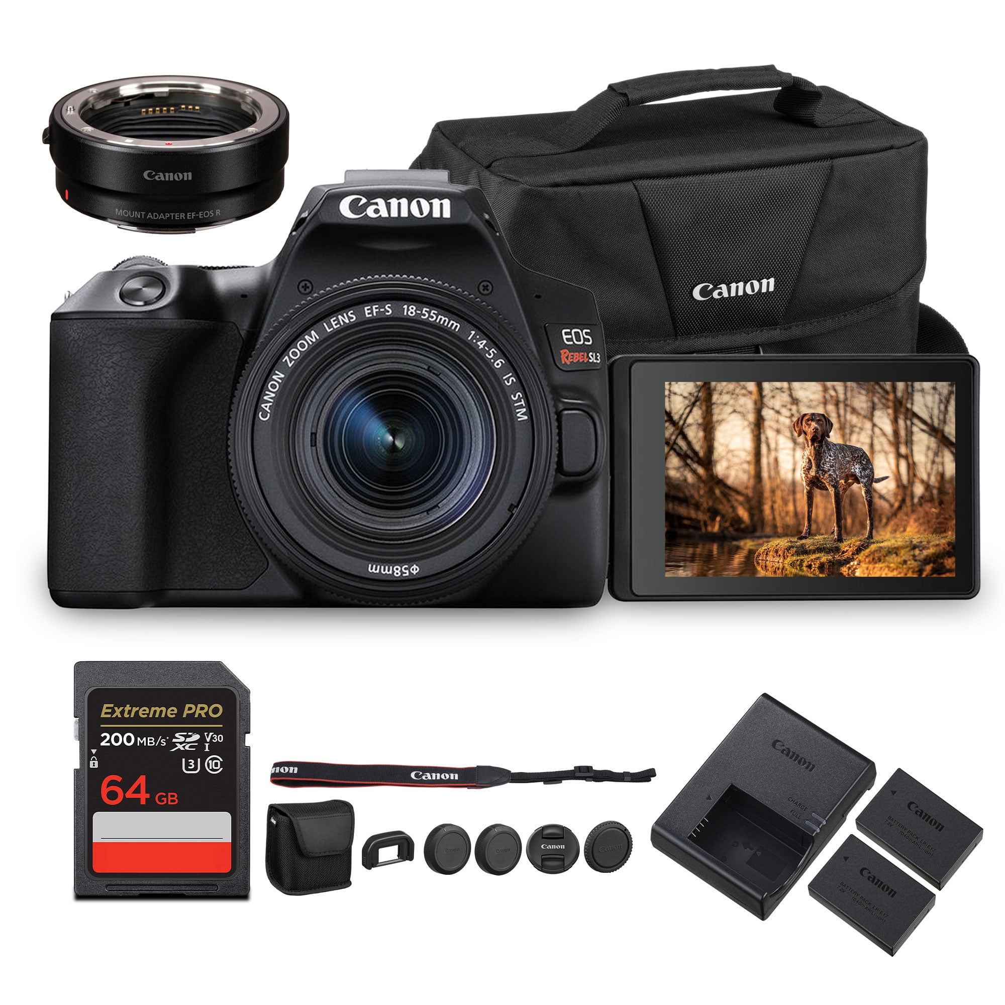 Canon EOS Rebel SL3 DSLR Camera with 18-55mm Lens (Black) | 24.1MP APS ...