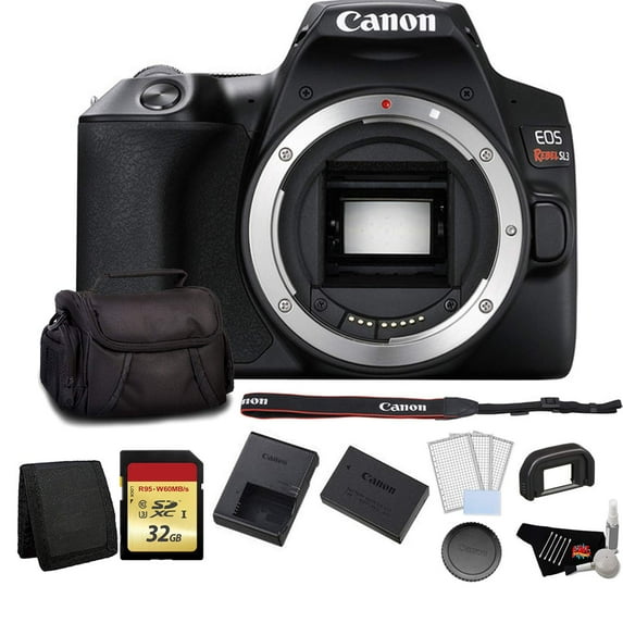 Canon EOS Rebel SL3 DSLR Camera (Black, Body Only) Advanced Bundle(International Model)