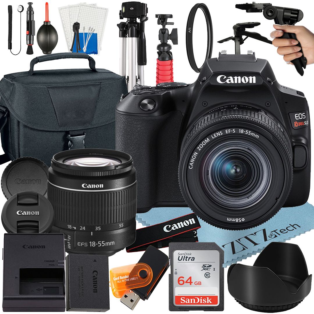 Canon EOS Rebel SL3 DSLR Camera Bundle with 1855mm Zoom Lens + 64GB