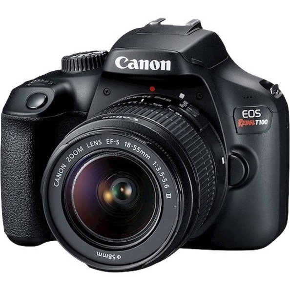 Canon EOS Rebel T100 18 Megapixel Digital SLR Camera with Lens, 0.71", 2.17", Black - image 1 of 10