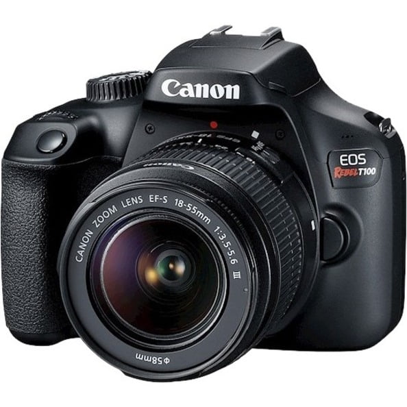 Canon EOS Rebel T100 18 Megapixel Digital SLR Camera with Lens, 0.71", 2.17", Black
