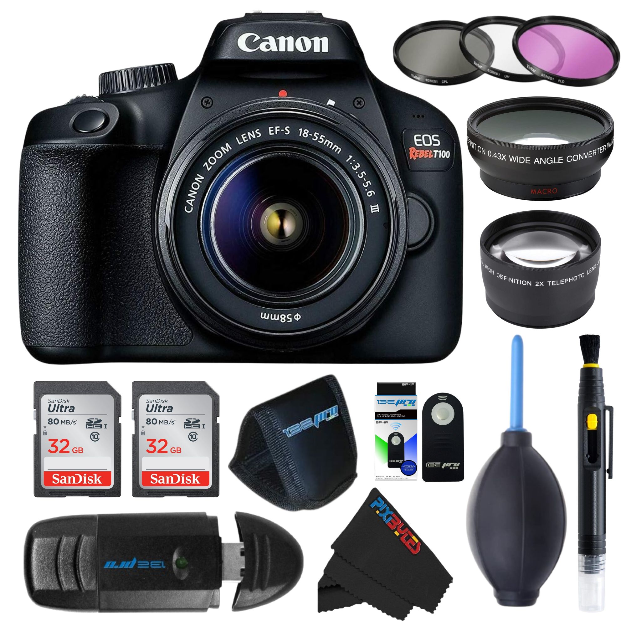 Canon EOS Rebel T100 / 4000D DSLR Camera with EFS 1855mm 3.55.6 III