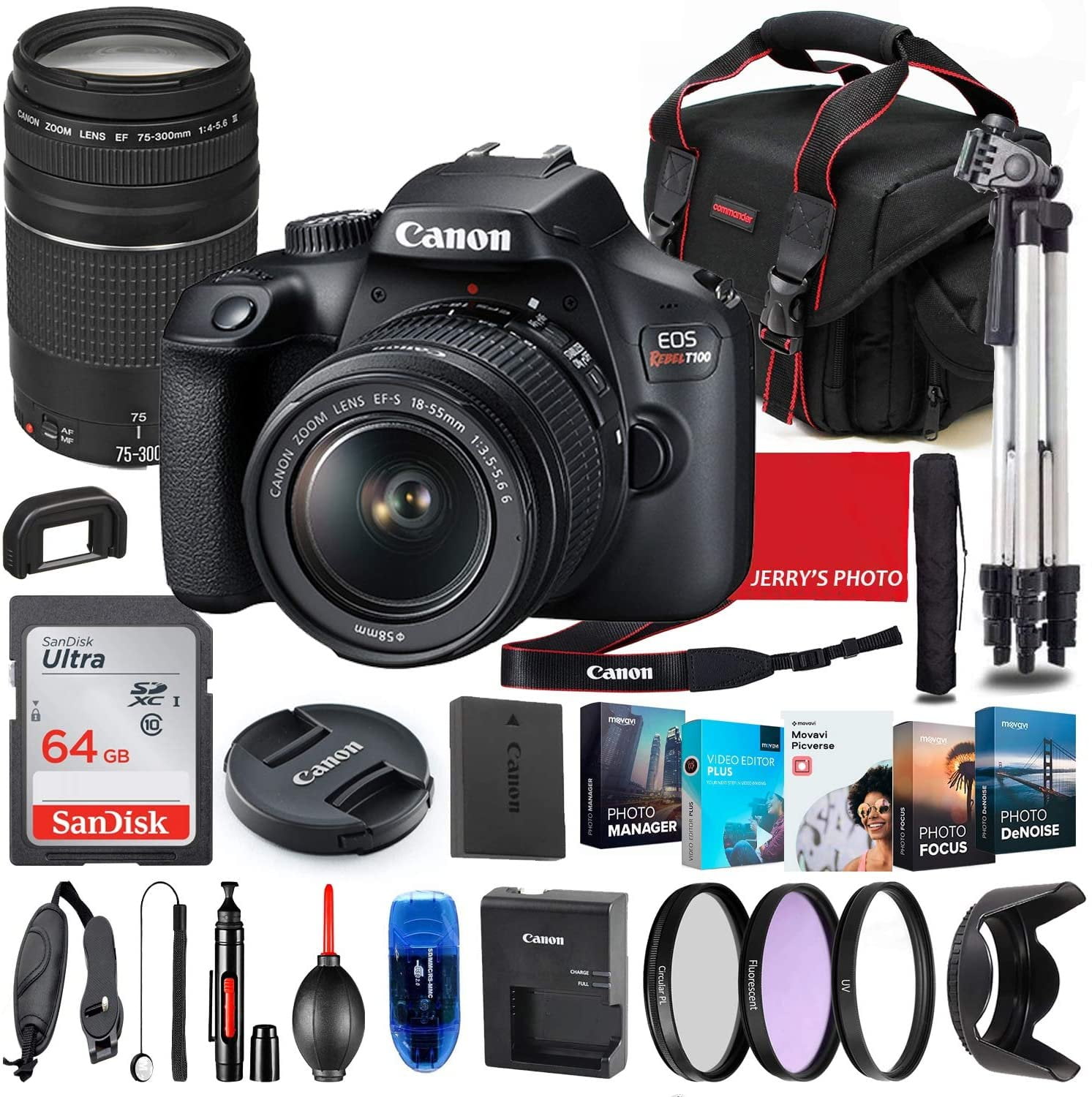 Lente Bolso Camara Canon T100 Paquete De Cámara Canon EOS Rebel