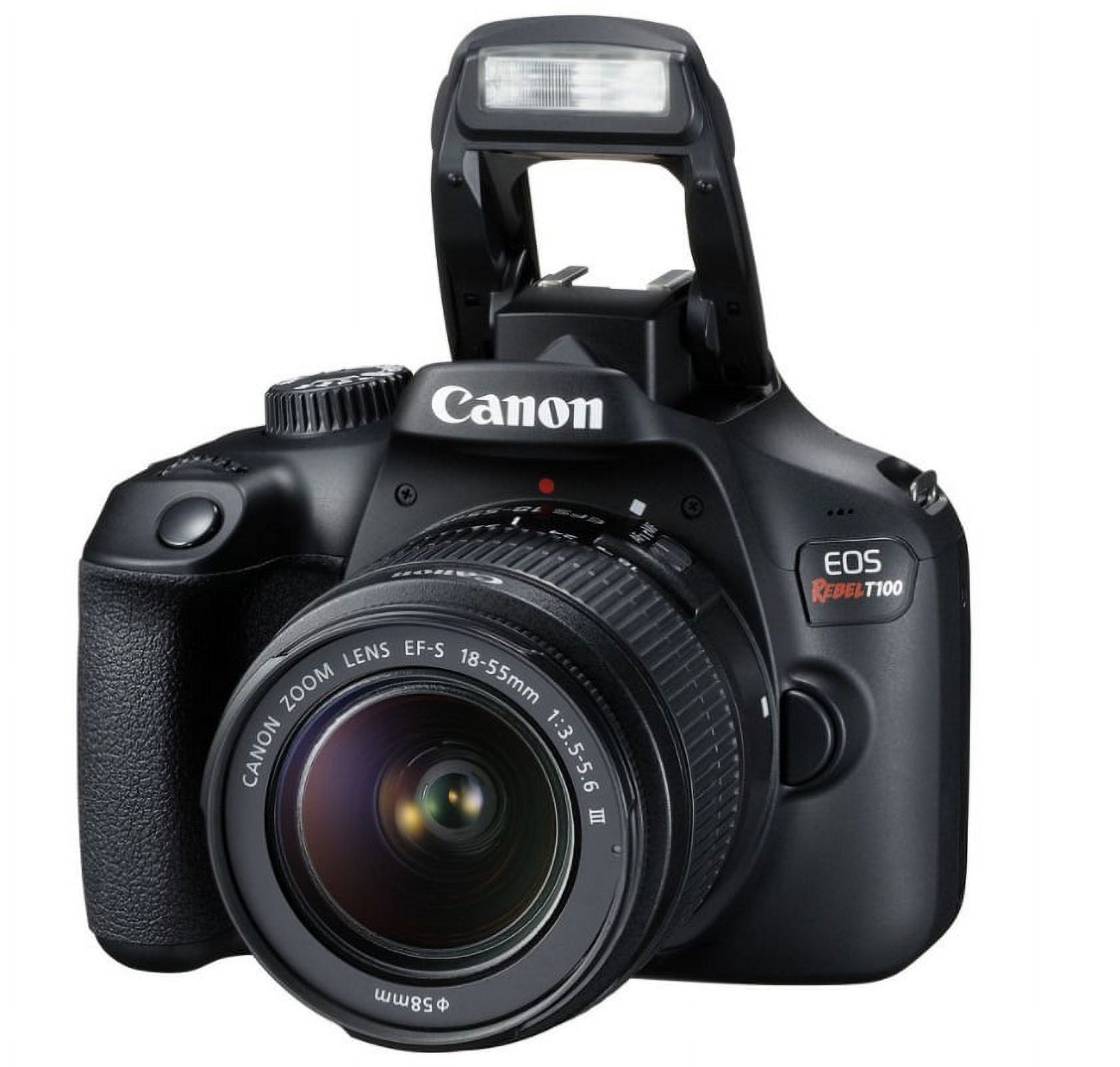 Canon EOS Rebel T100 DSLR Camera w/EF-S 18-55mm f/3.5-5.6 DC Lens (International Model) - image 1 of 4