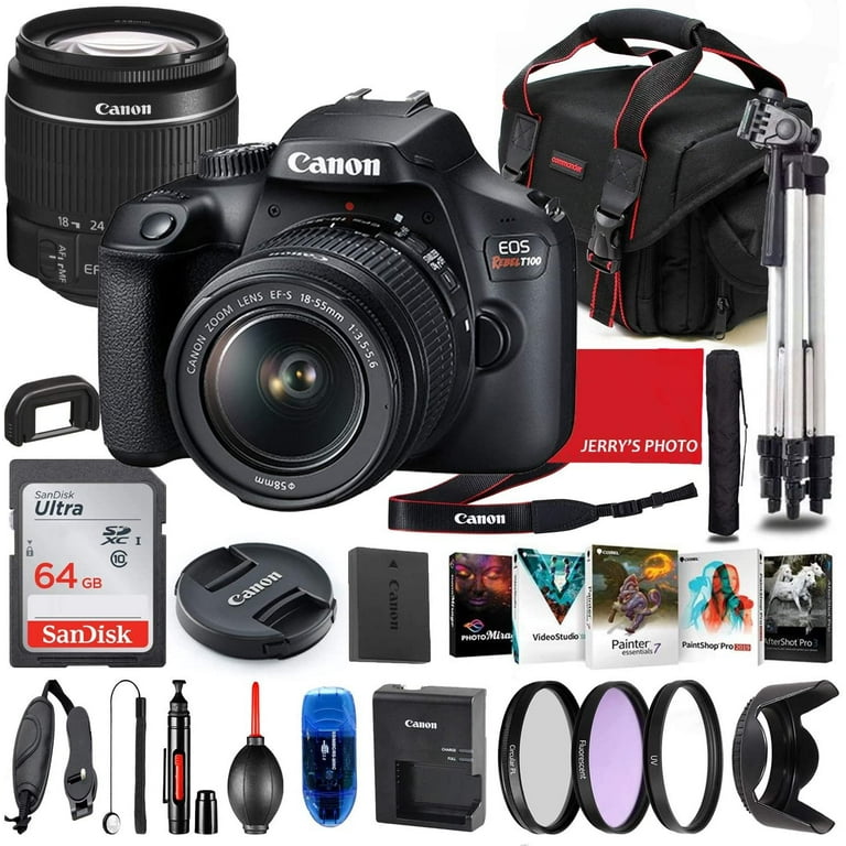 Canon EOS Rebel T100 DSLR Camera Bundle for Beginners with 18-55mm
