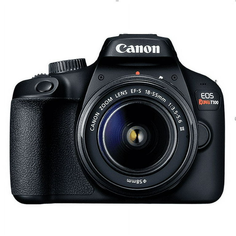 Canon EOS Rebel T100 Digital SLR Camera with 18-55mm Lens Kit, 18 Megapixel  Sensor, Wi-Fi, DIGIC4+, SanDisk 32GB Memory Card and Live View Shooting 