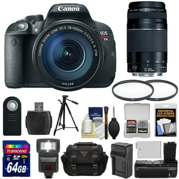 Canon EOS Rebel T5i Digital SLR Camera & EF-S 18-135mm IS STM Lens with 75-300mm III Lens