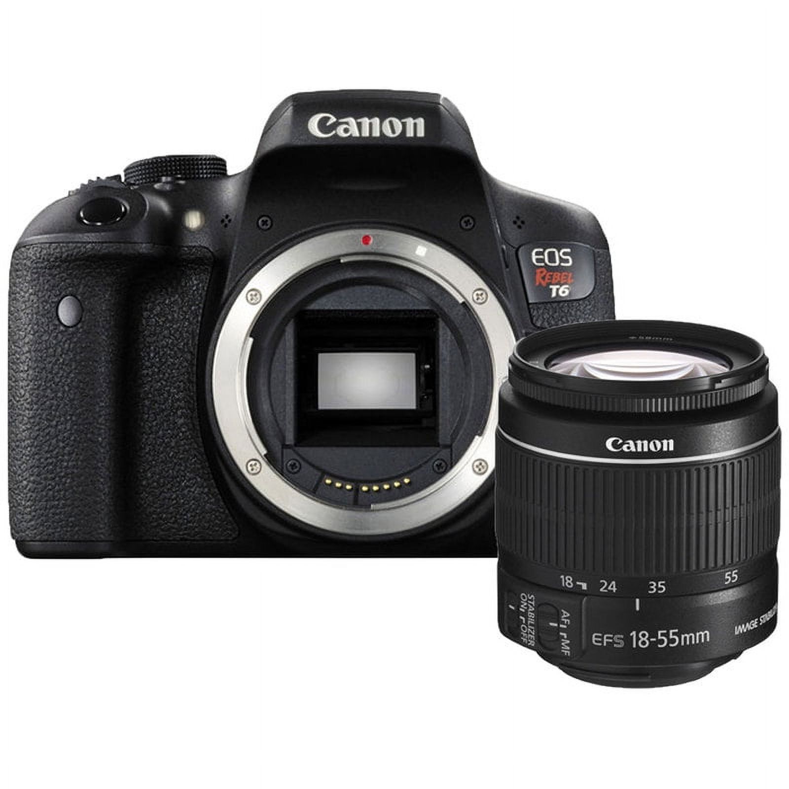 Canon EOS Rebel T6/1300D 18MP DSLR Camera + 18-55mm Lens - image 1 of 3