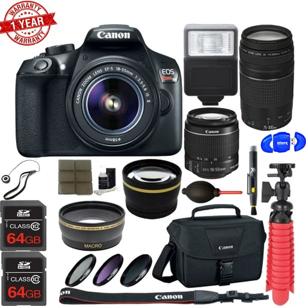Canon EOS Rebel T6/2000D DSLR Camera with 1855mm Lens & EFS 75300mm