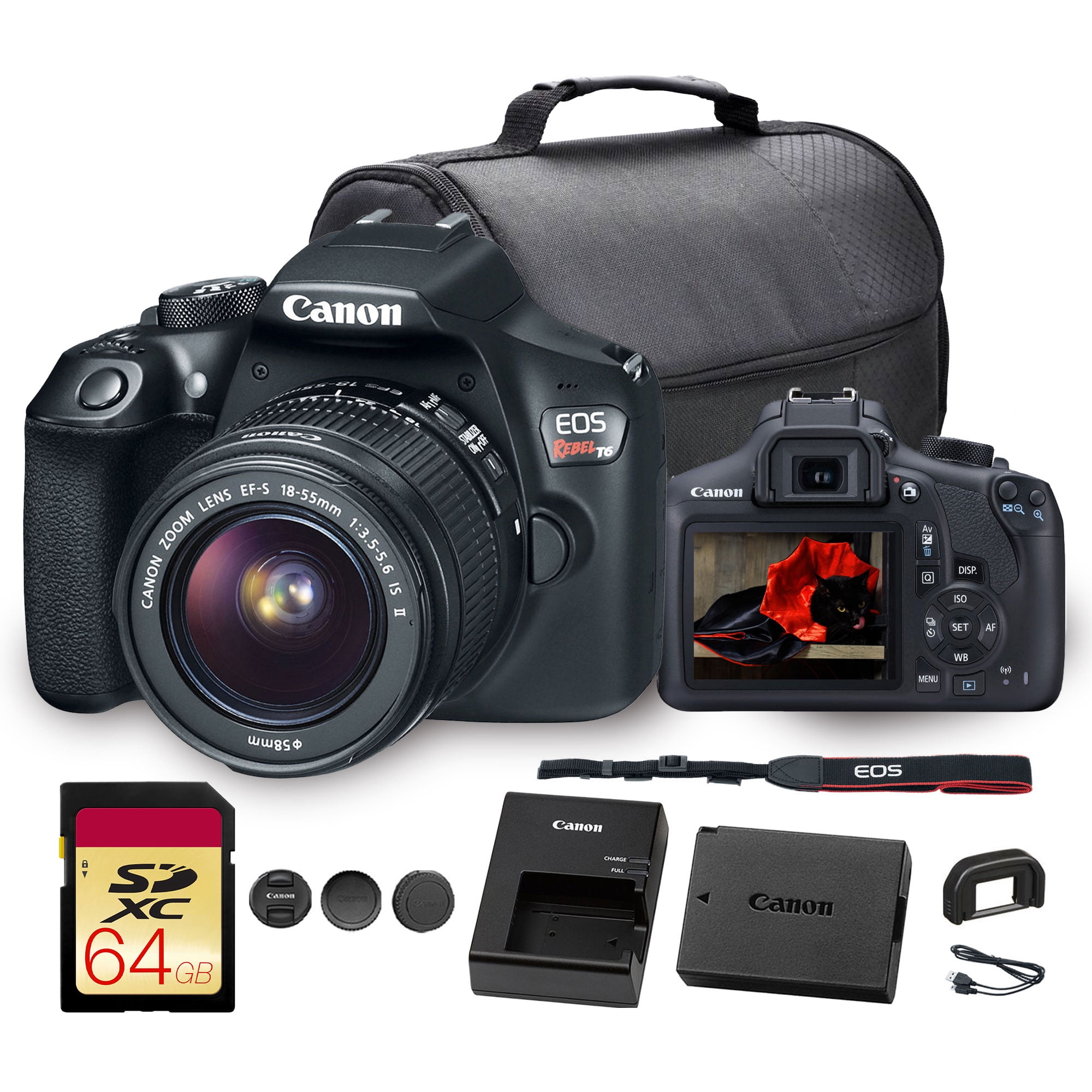 Canon EOS Rebel T6 DSLR Camera with 18-55mm Lens | 18MP APS-C CMOS ...