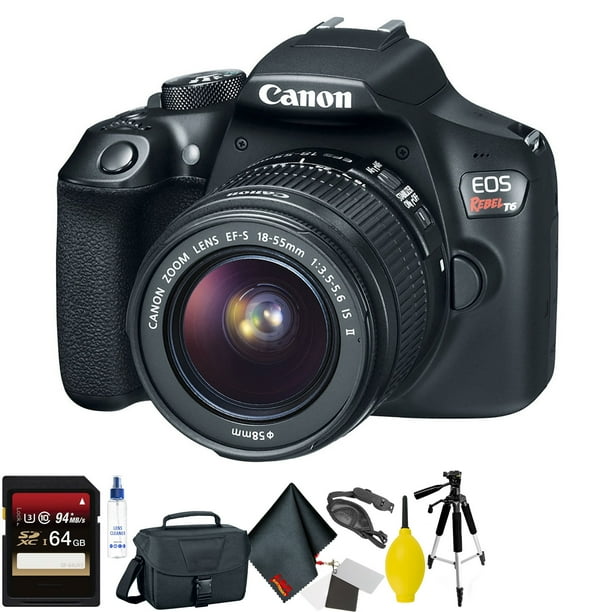 Canon EOS Rebel T6 DSLR Camera with 18-55mm Lens + 64GB Memory