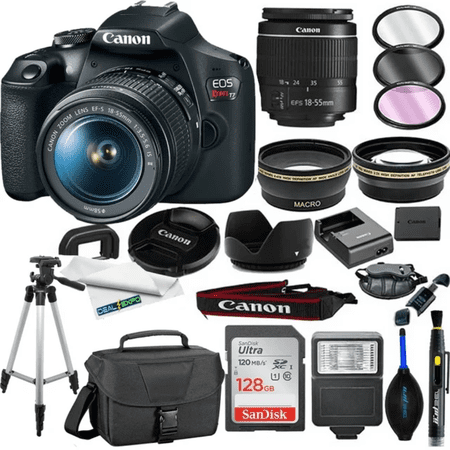 Canon EOS Rebel T7 DSLR Camera 24.1MP APS-C CMOS sensor and DIGIC 4+ image processor Built-in Wi-Fi + EF-S 18-55mm f/3.5-5.6 IS II Lens +Deal-expo Advanced Bundle Kit(Comes with Manufacturer Warranty)