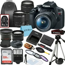 Canon EOS Rebel T7 DSLR Camera Bundle with 18-55mm, 75-300mm Lens, SanDisk 128GB Memory Card, Backpack and ZeeTech Accessory