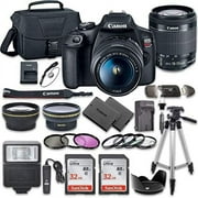Canon EOS Rebel T7 DSLR Camera Bundle with Canon EF-S 18-55mm f/3.5-5.6 is II Lens + 2pc SanDisk 32GB Memory Cards + Accessory Kit International Version