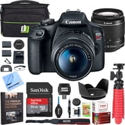 Canon EOS Rebel T7 DSLR Camera with EF-S 18-55mm f/3.5-5.6 IS II Lens Plus Double Battery, Memory Card, Deco Gear Deluxe Case, Cleaning Kit and Mini Tripod Accessory Bundle