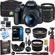 Canon EOS Rebel T7 DSLR Camera with EF-S 18-55mm f/3.5-5.6 IS II Lens Plus Double Battery, Memory Card, Deco Gear Deluxe Case, Cleaning Kit and Mini Tripod Accessory Bundle