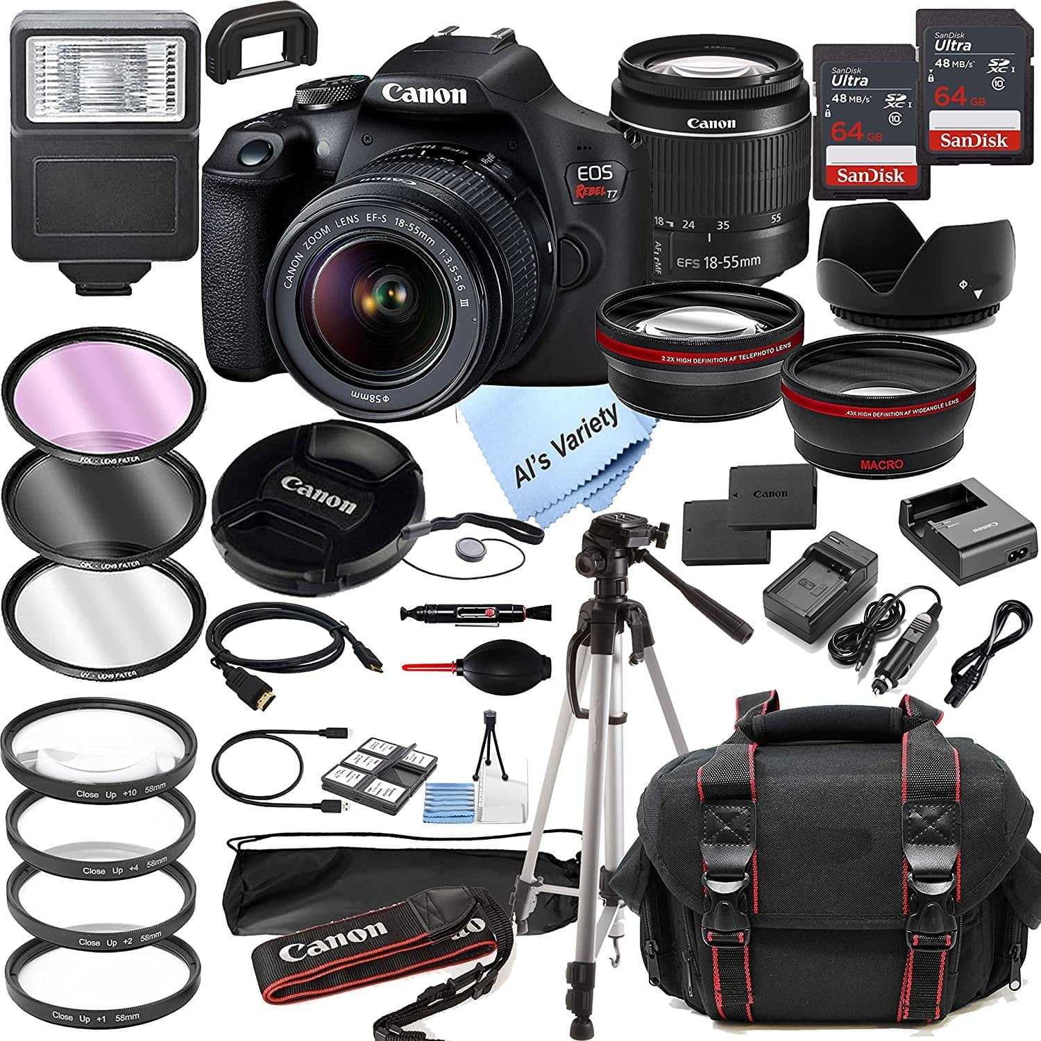 Canon Rebel T7 18 55mm Canon EOS Rebel T7 DSLR Camera Bundle