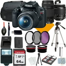 Canon EOS Rebel T7 DSLR Camera with 18-55mm+Canon EF 75-300mm f/4-5.6 III Lens+COMMANDER Starter Kit+Lens Filters+CASE+64Memory Card(18PC)