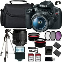 Canon EOS Rebel T7 DSLR Camera with 18-55mm Lens+case+128Memory Cards (24PC)